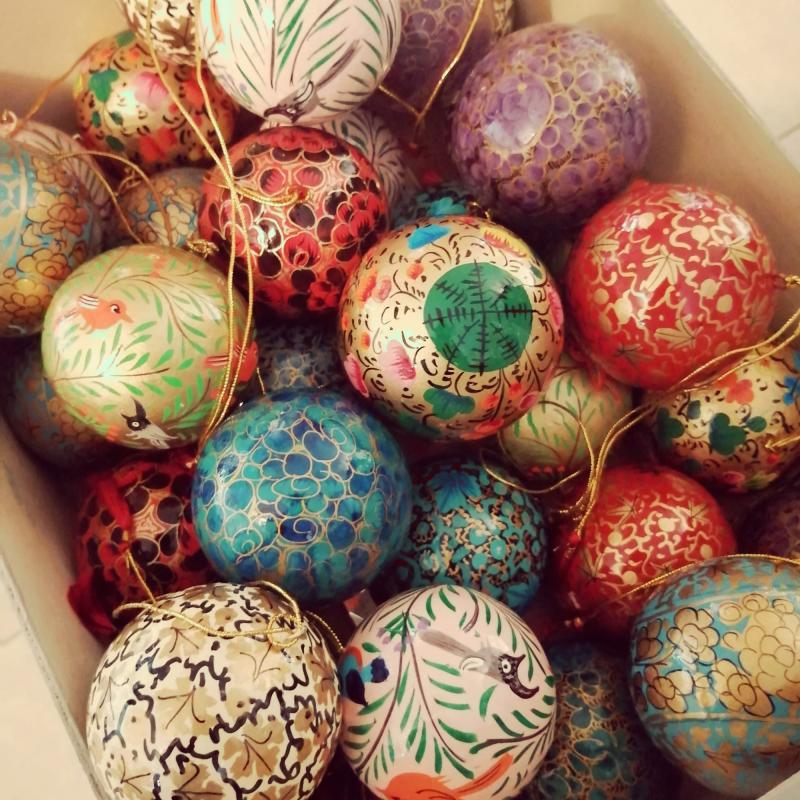 Indiske Julekugler - Turquoise Gold  - 