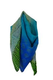 Silketørklæde Crepe Silke 90x90 Turquoise Green