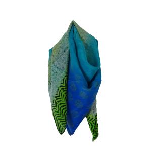 Silketørklæde Crepe Silke 90x90 Turquoise Green 