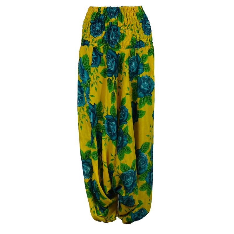 Haremsbukser Baggy Floral Yellow - 