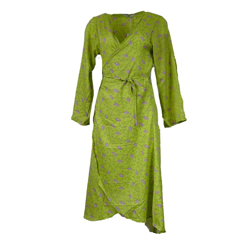Mandara Wrap Kjole Bright Green - 