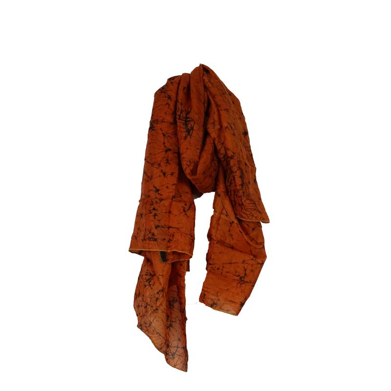 Silketørklæde Sarong Tie Dye Orange - 