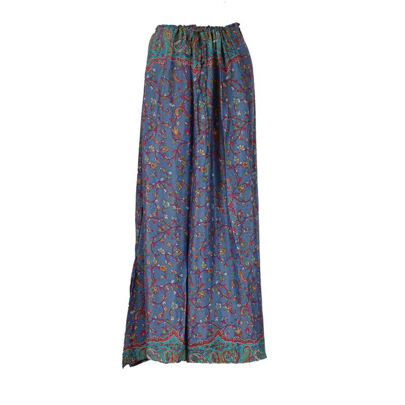 Anika Lang Nederdel Floral Blue