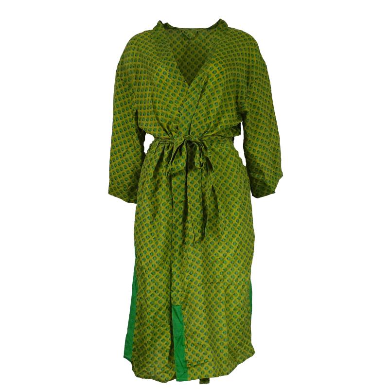 Crepe Silke Kimono Golden Green - 