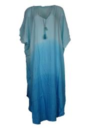 Kaftan Kjole Dip Dye Blue