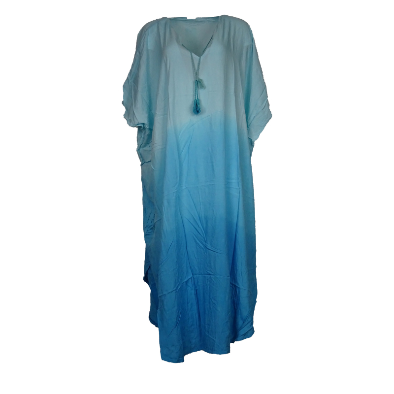 Kaftan Kjole Dip Dye Blue