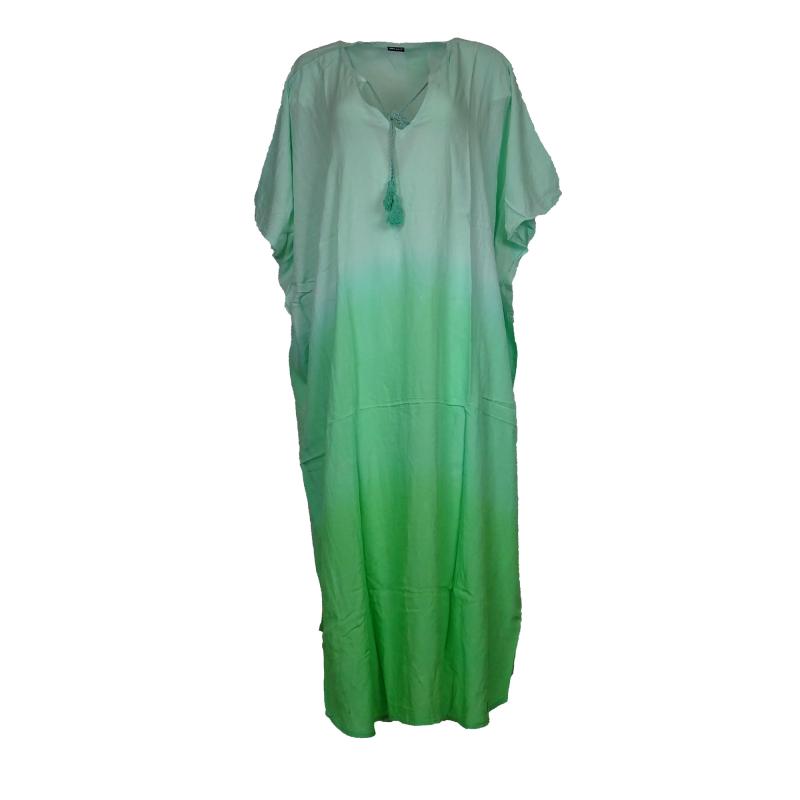 Kaftan Kjole Dip Dye Green - 