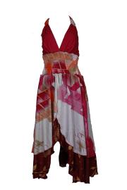 Sari Halterneck Kjole Fuchsia