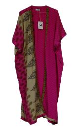Chaya Kimono Throw Fuchsia Beige