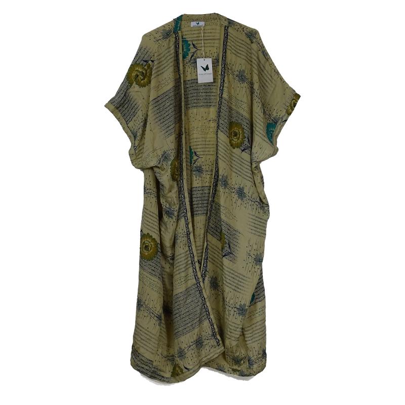 Chaya Kimono Throw Beige n' Blue - 
