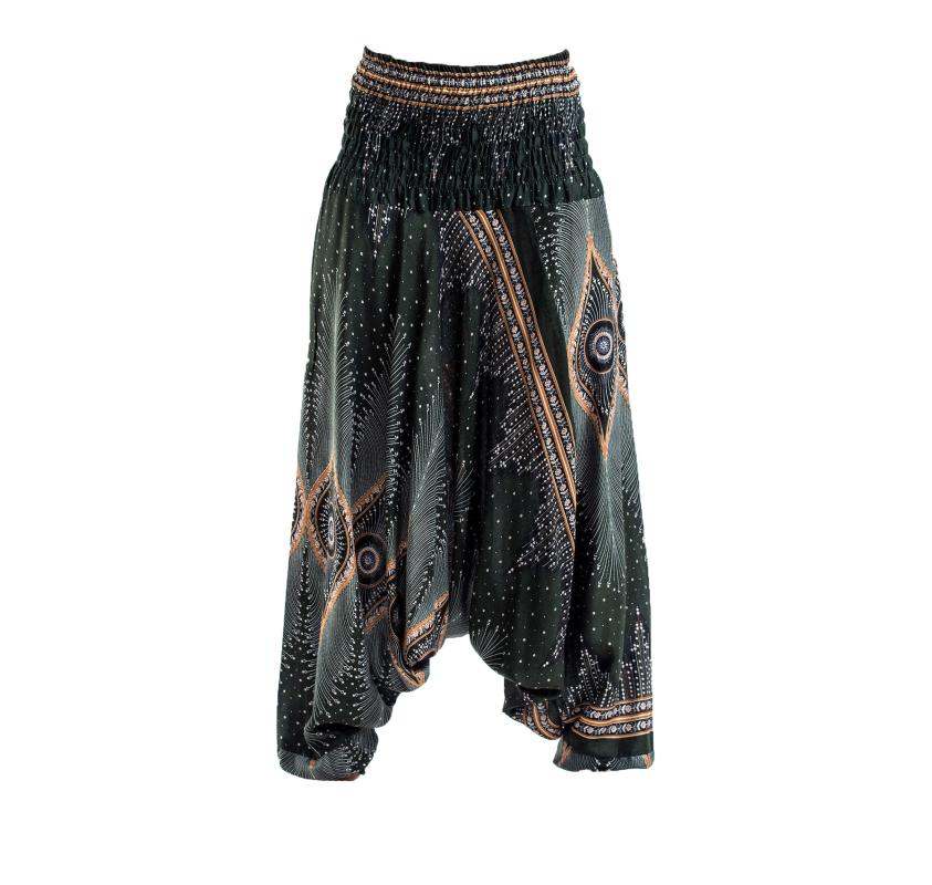 Thai Baggy Haremsbukser Diamond Green - 