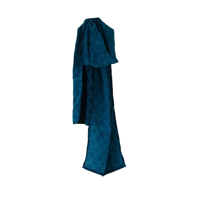 Tørklæde Crepe Silke 25 x 155 - Petrol  - 
