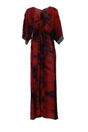 Lang Kaftan Kjole Tie Dye Wine