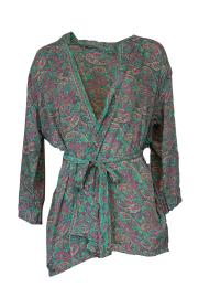Kort Kimono Paisley Green