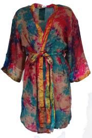 Kimono Crepe Silk Tie Dye Multi