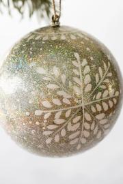 Indiske Julekugler - Snowflake Glitter Sølv