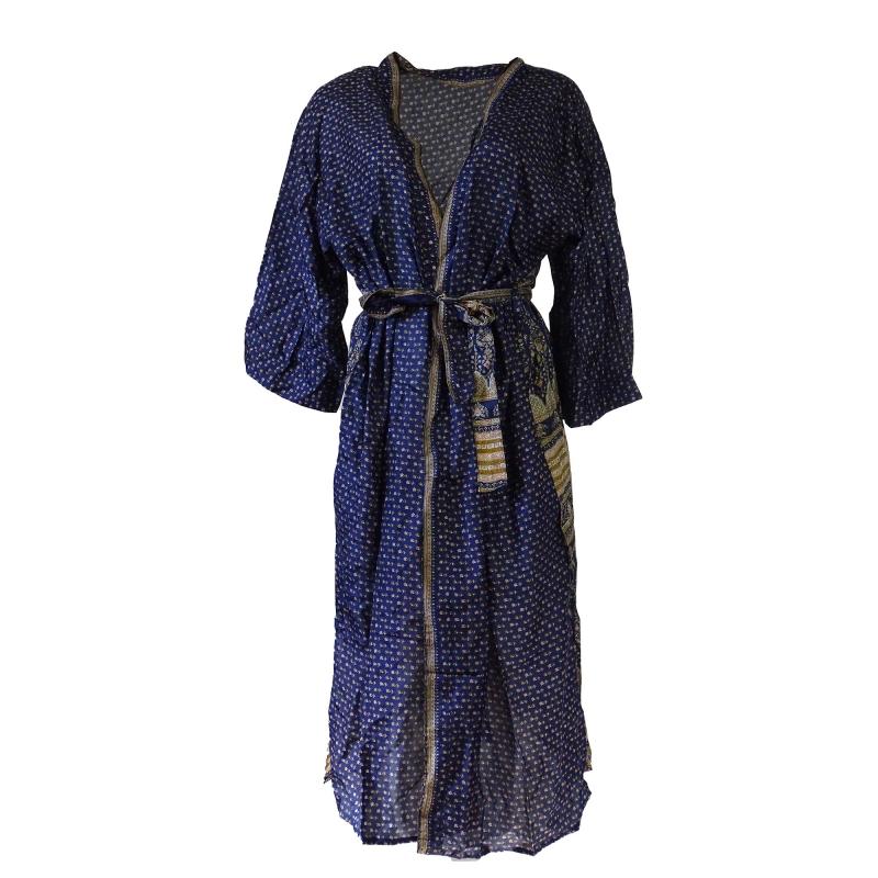 Crepe Silke Kimono Dark Blue - 