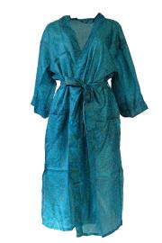 Crepe Silke Kimono Turquoise Blue