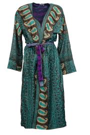 Vintage Kimono - Turquoise Purple