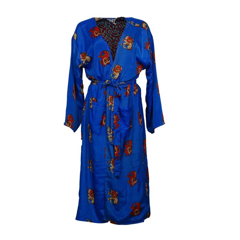 Vintage Kimono - Elephant Blue - 