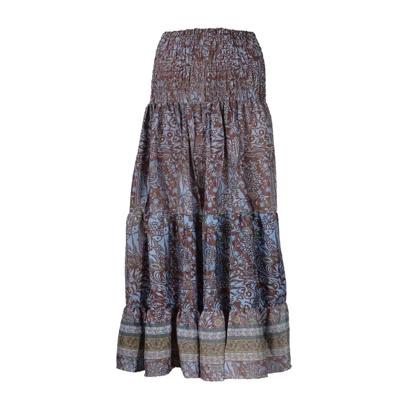Lang Maxi Nederdel Dusty Blue - 