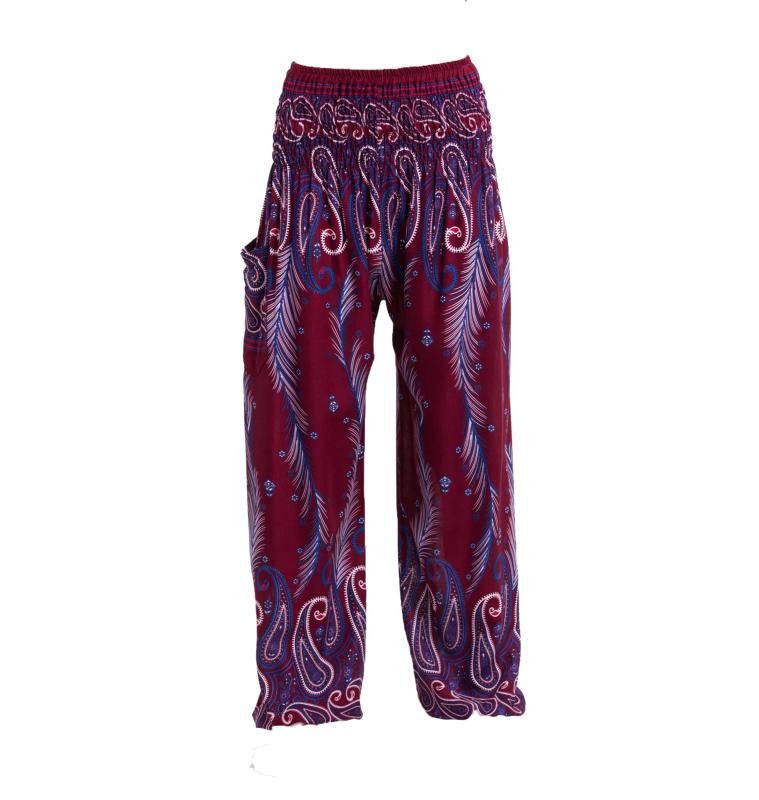 Thai Haremsbukser Feathers Red - 