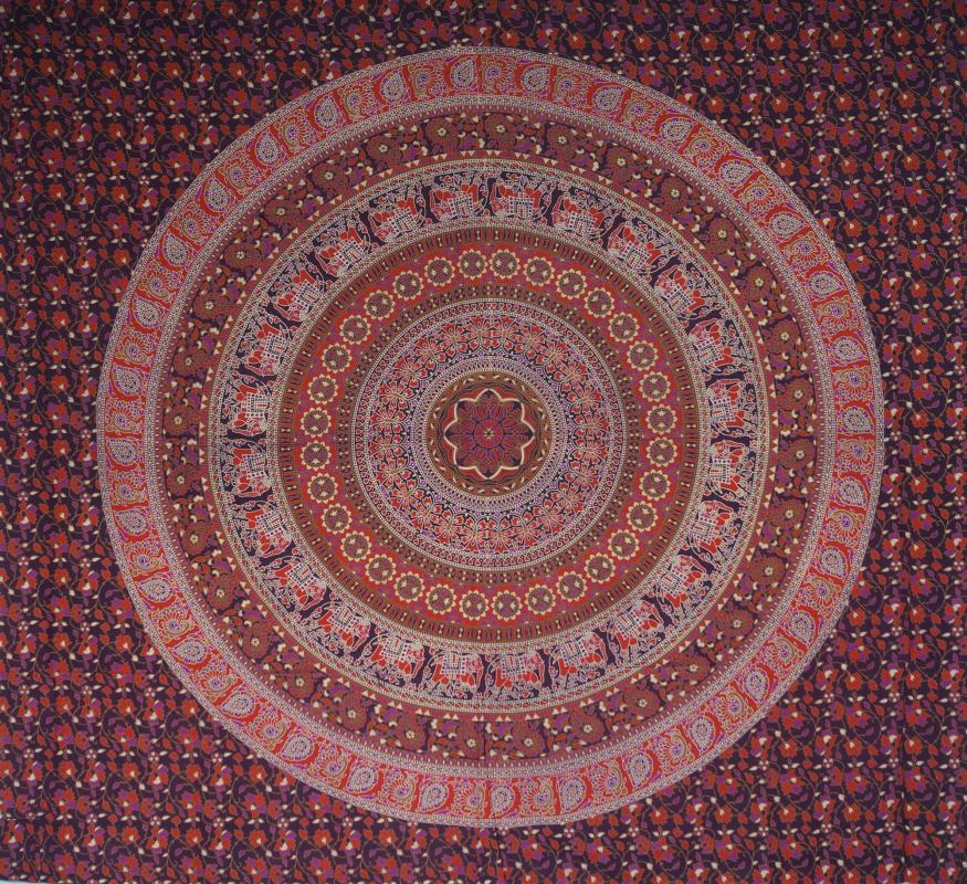 Mandala Tæppe Rød - 