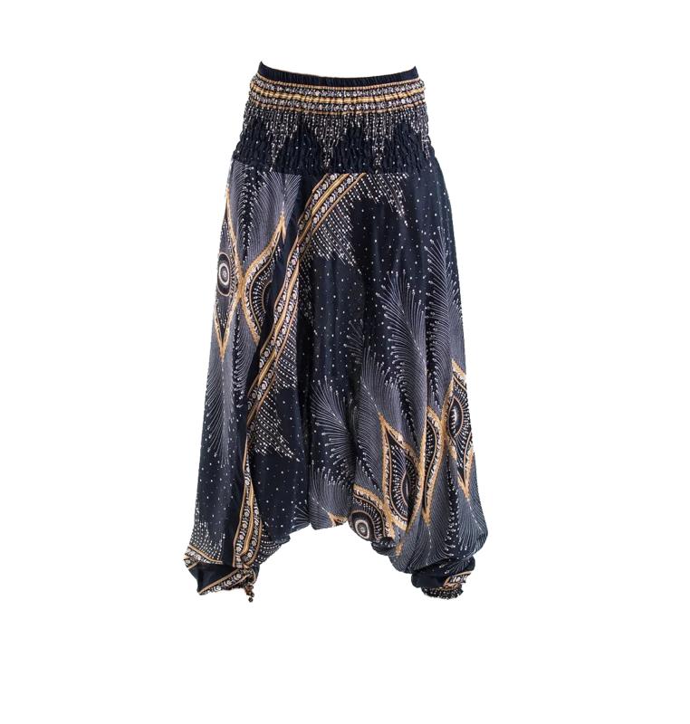 Thai Baggy Haremsbukser Diamond Black - 
