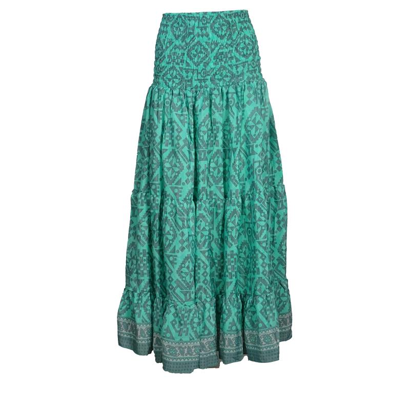 Lang Maxi Nederdel Turquoise Green - 