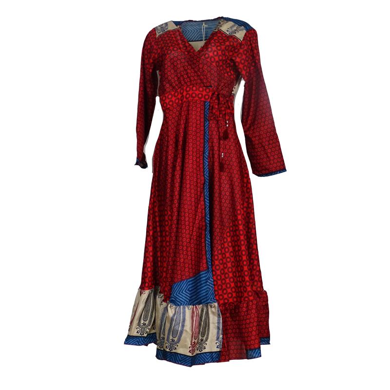 Bhavani Wrap Kjole Wine n' Blue - 