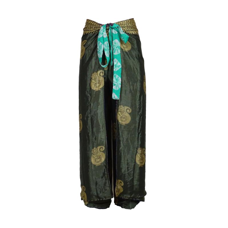 Wrap Pants Khaki n' Blue Plus Size - 