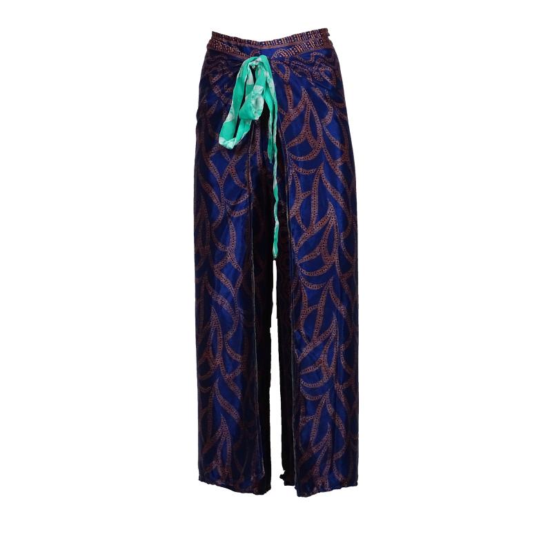 Wrap Pants Khaki n' Blue Plus Size - 