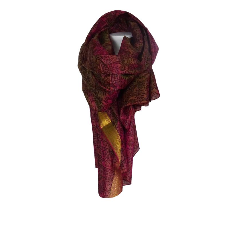 Silketørklæde Sarong Earthy Red - 