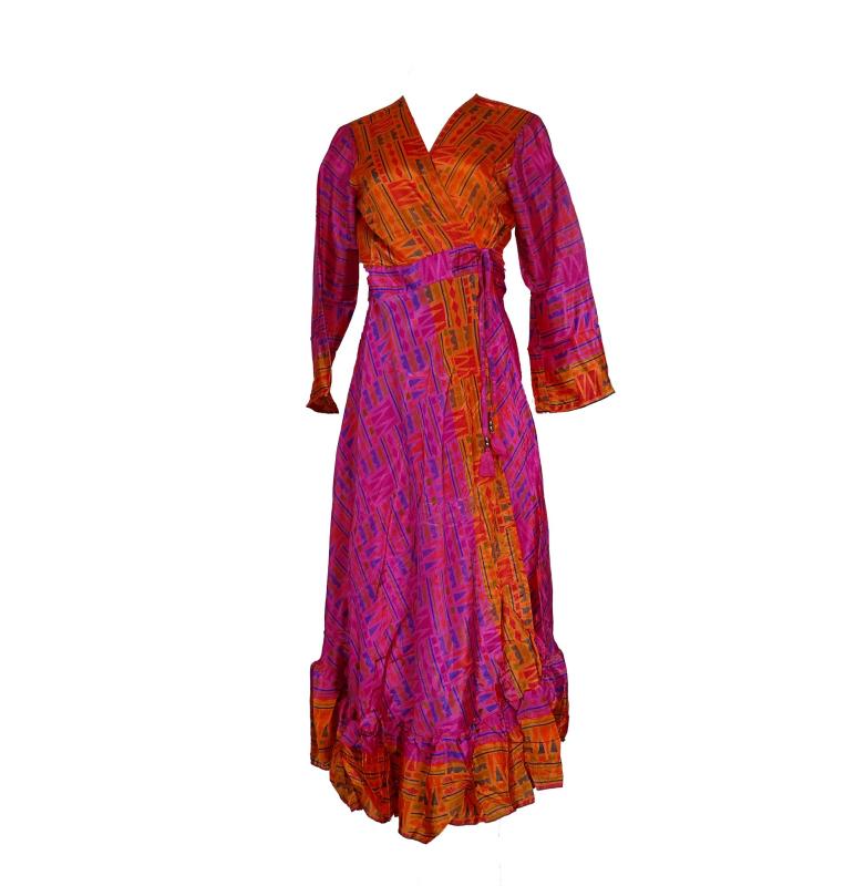 Bhavani Wrap Kjole Pink n' Orange - 