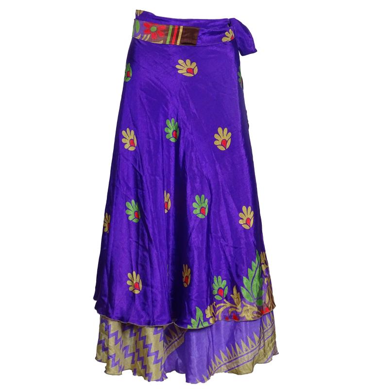 Lang slå-om Nederdel India Purple - 