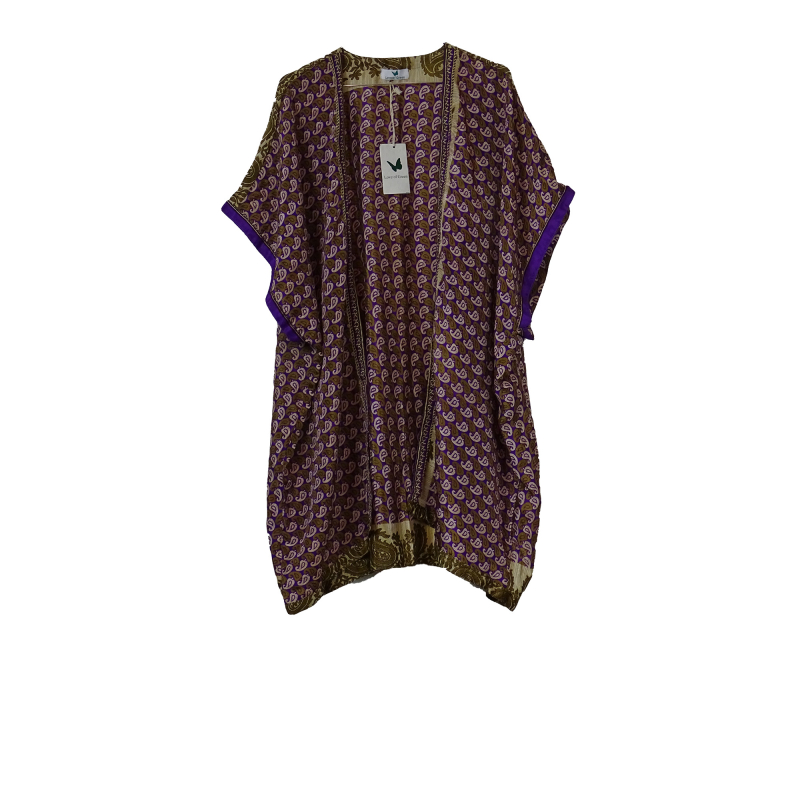 Billede af Indali Kort Kimono Purple n´ Beige