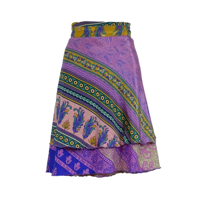 Sari Nederdel Kort India Purple - 