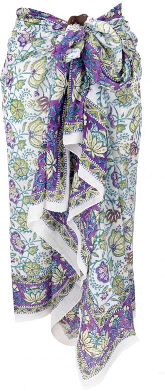 Block Print Sarong Lilla Mint - 