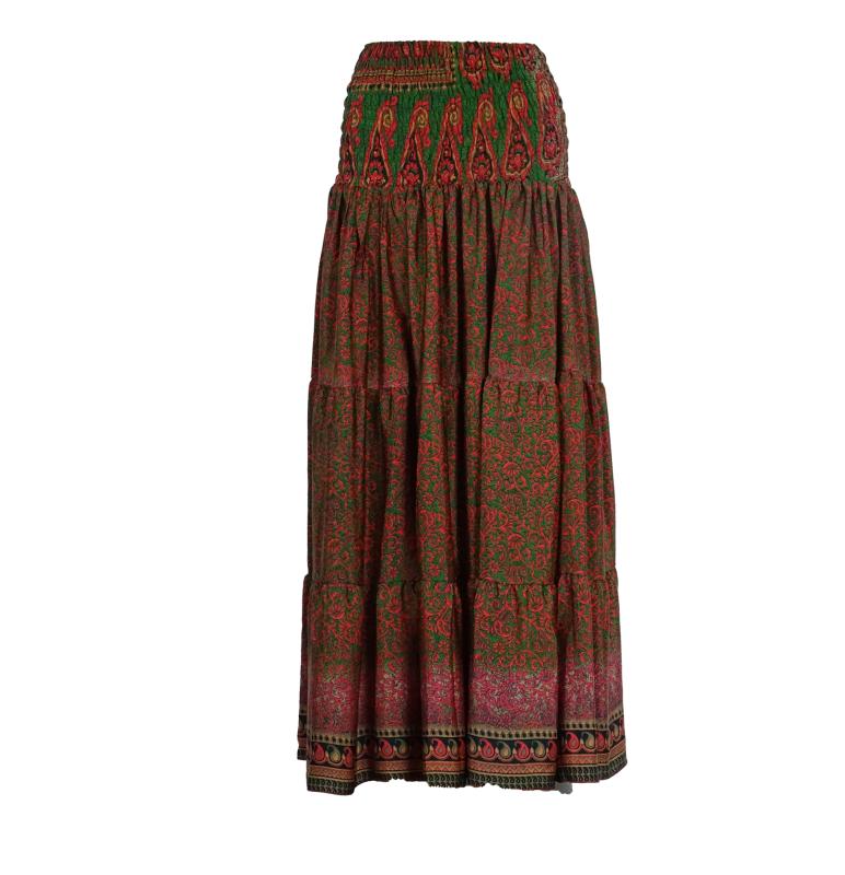 Lang Maxi Nederdel Red n´ Green