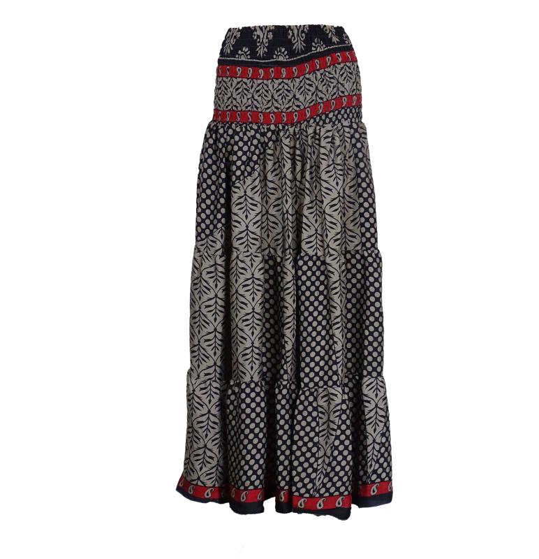 Maxi Nederdel Red n' Grey - 