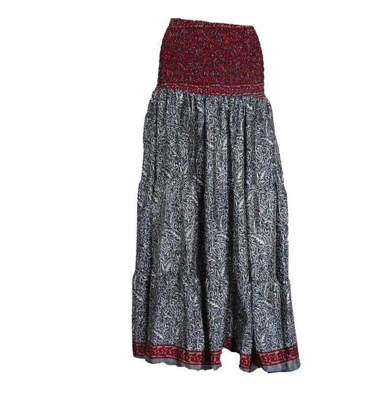 Maxi Nederdel Red n' Grey - 