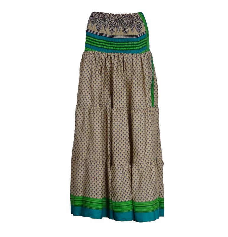 Maxi Nederdel Beige n' Green - 