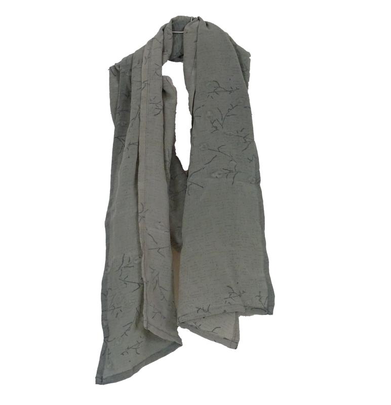 Tørklæde Crepe Silke 25 x 155 - India Grey - 