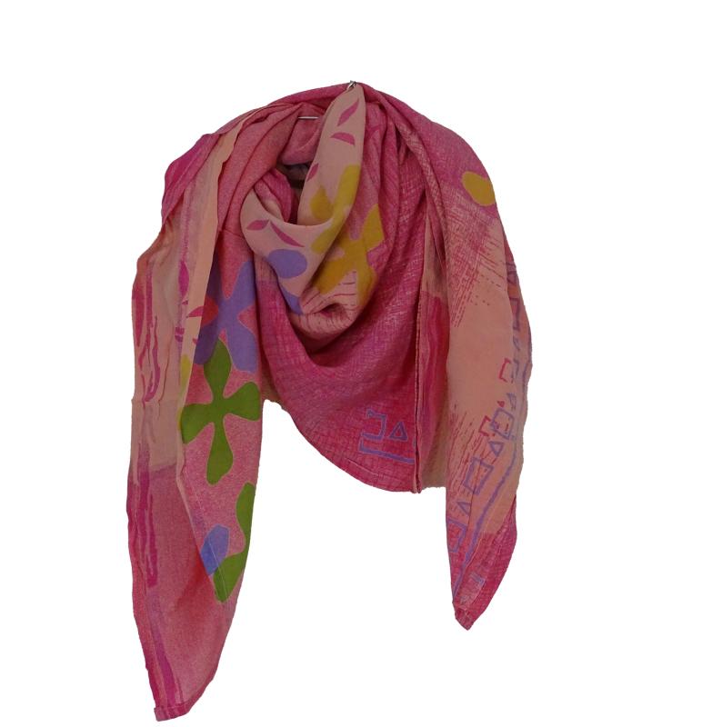 Silketørklæde Crepe Silke 90x90 India Pink - 