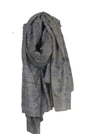 Silketørklæde Sarong India Grey