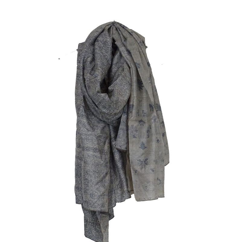 Billede af Silketørklæde Sarong India Grey
