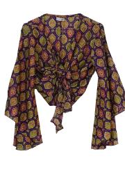 Karishma Wrap Top Purple n' Green