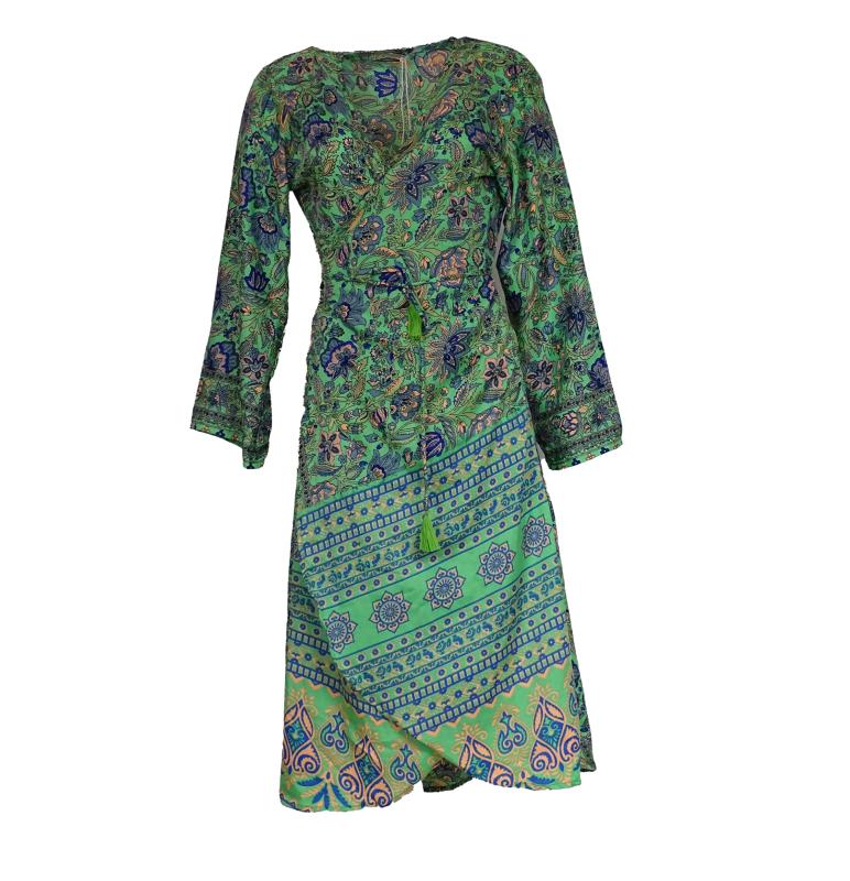 Mandara Wrap Kjole Green - 