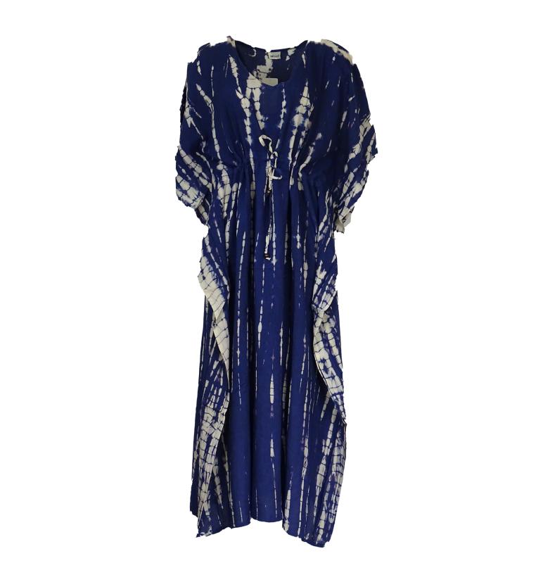 Kaftan Kjole Batik Blue - 