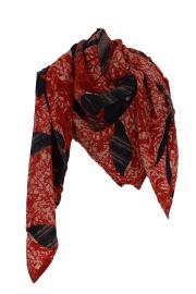 Silketørklæde Crepe Silke 90x90 Floral Black